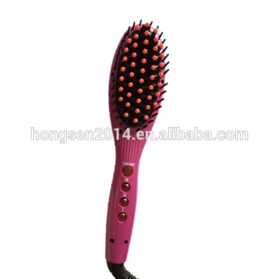 2016 gift products of red custom LED ionic straight hair brush for sale